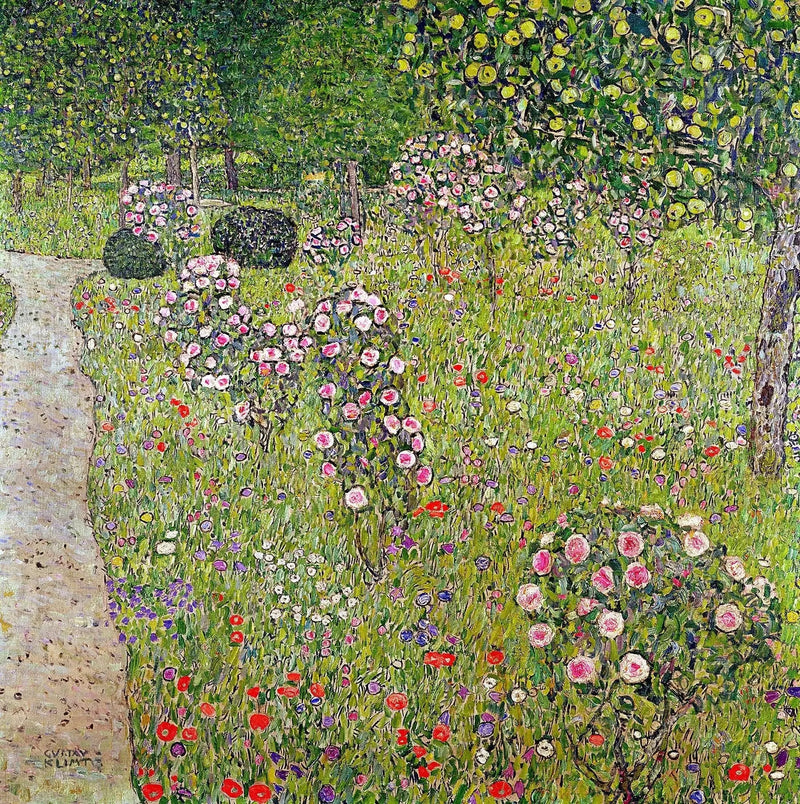 Gül Ağaçları ile Bahçe - Gustav Klimt