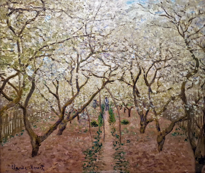 Vétheuil W521a'da çiçek açan meyve bahçesi - Claude Monet