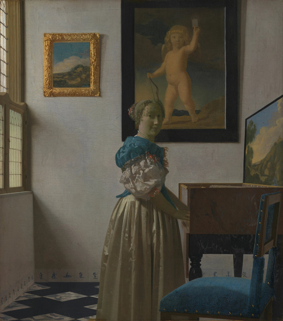 Bir kadın virginalin başında - Johannes Vermeer