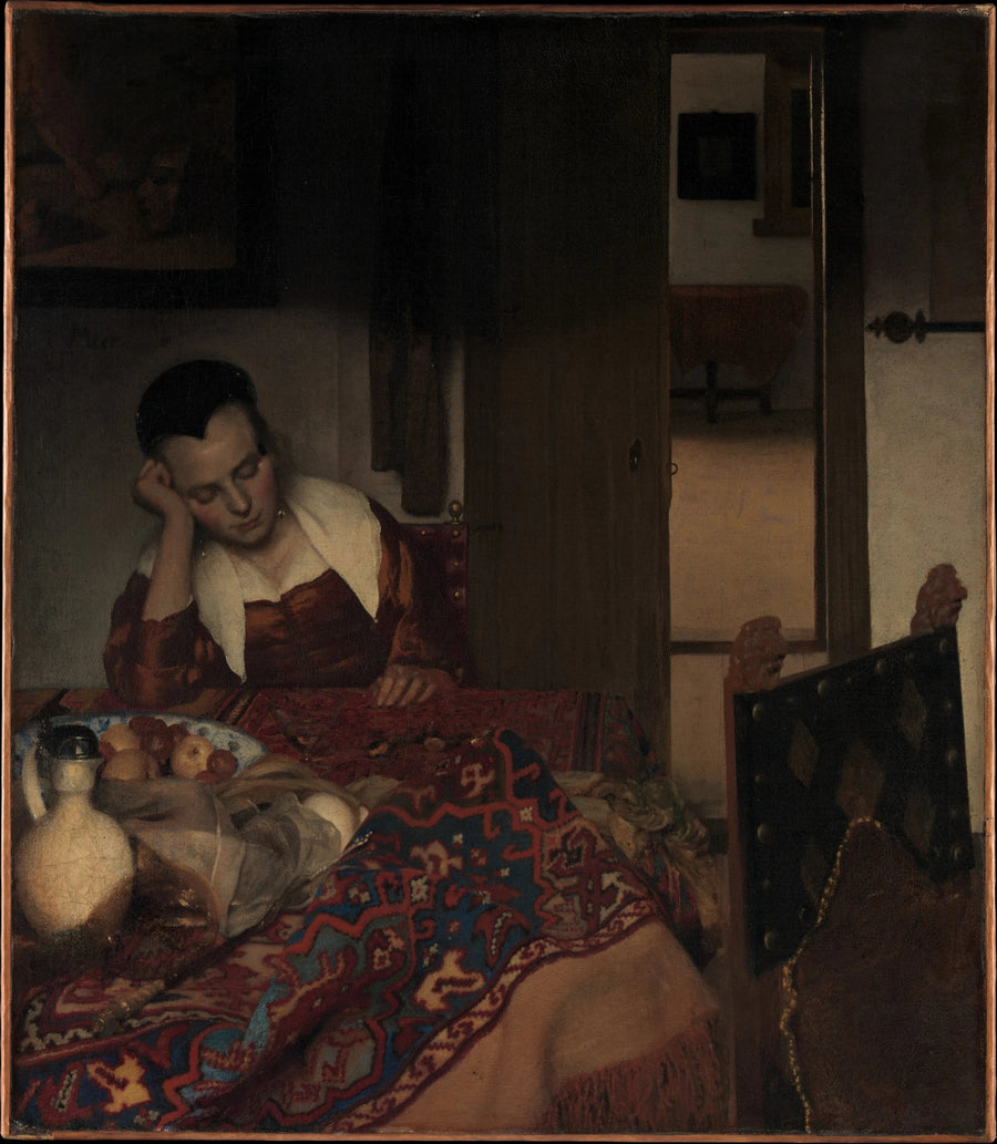 Uykulu genç bir kız - Johannes Vermeer