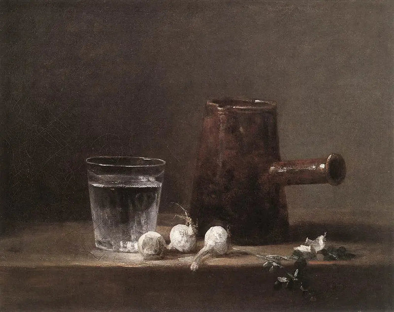 Su bardağı ve kahve makinesi - Jean Simeón Chardin