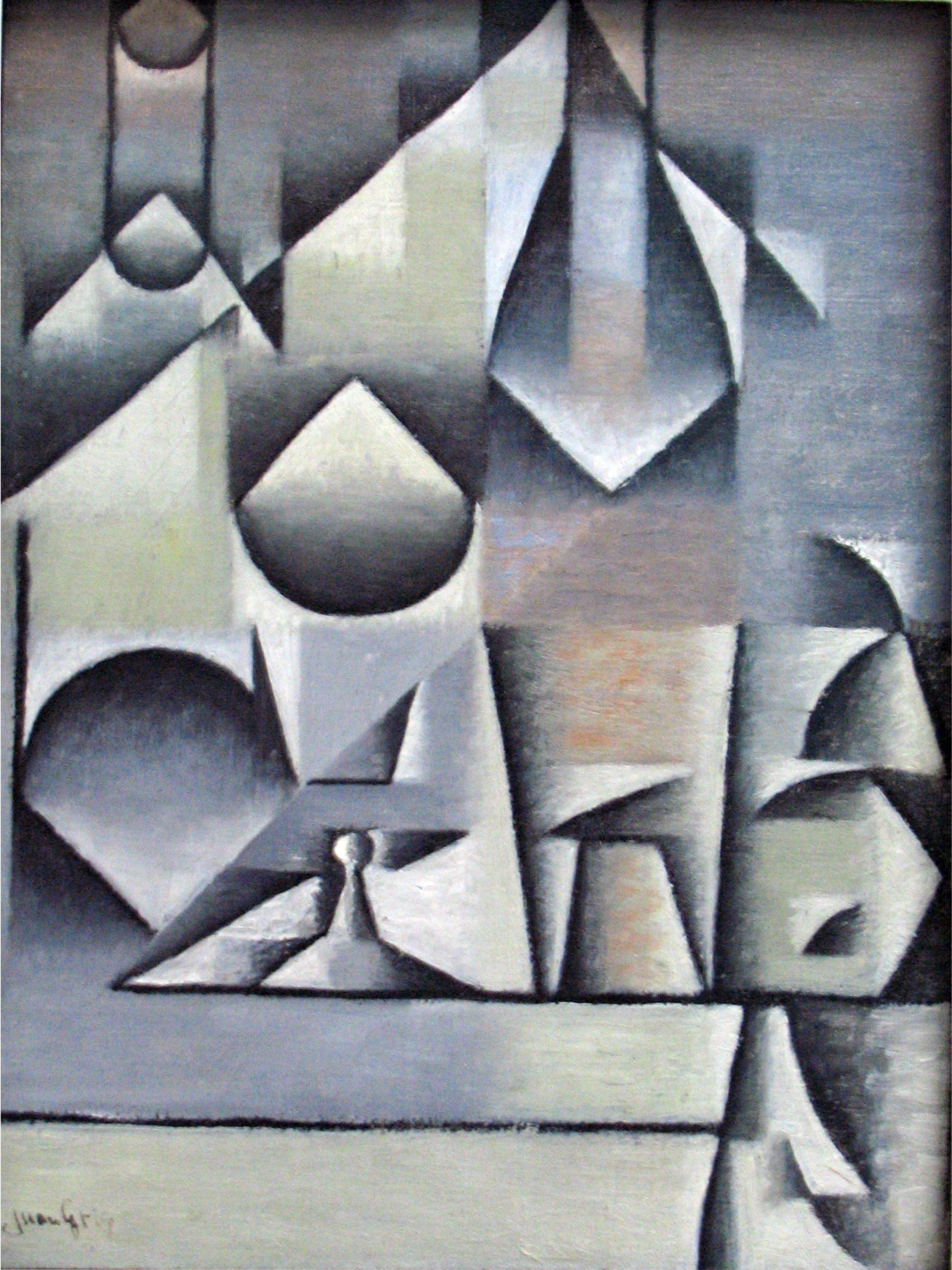 Verres et bouteilles - Juan Gris