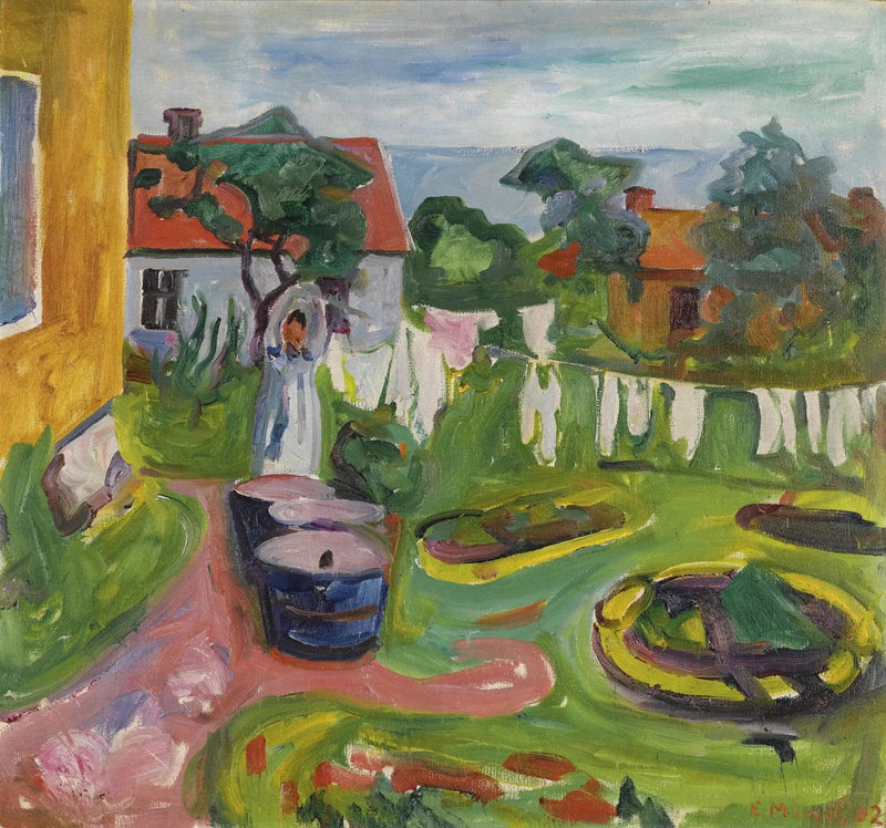Åsgårdstrand'da İp Üzerinde Giysiler - Edvard Munch