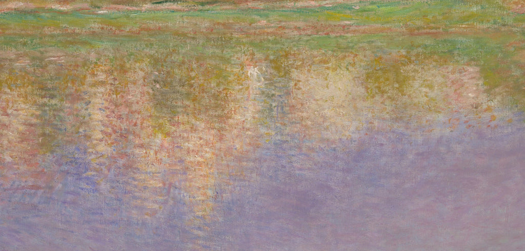 Détail des reflets verts, roses et lilas sur la Seine dans Vétheuil W1643