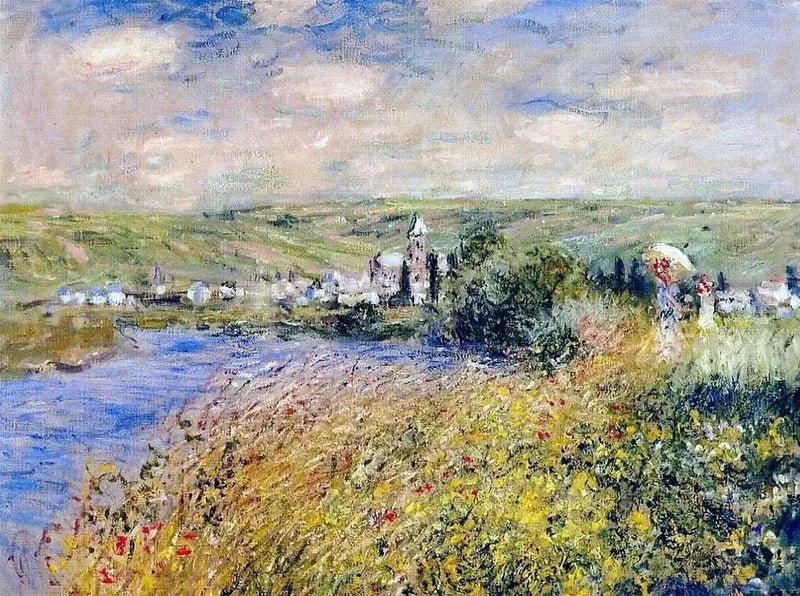Vétheuil Île Saint-Martin W596'dan görülüyor - Claude Monet