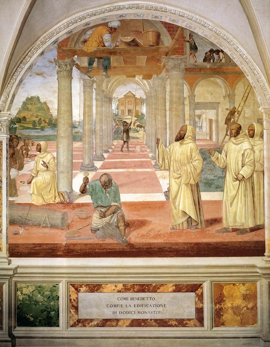Vie de saint Benoît Scène 11 Benoît fait édifier douze monastères - Il Sodoma (Giovanni Antonio Bazzi) - Alpha
