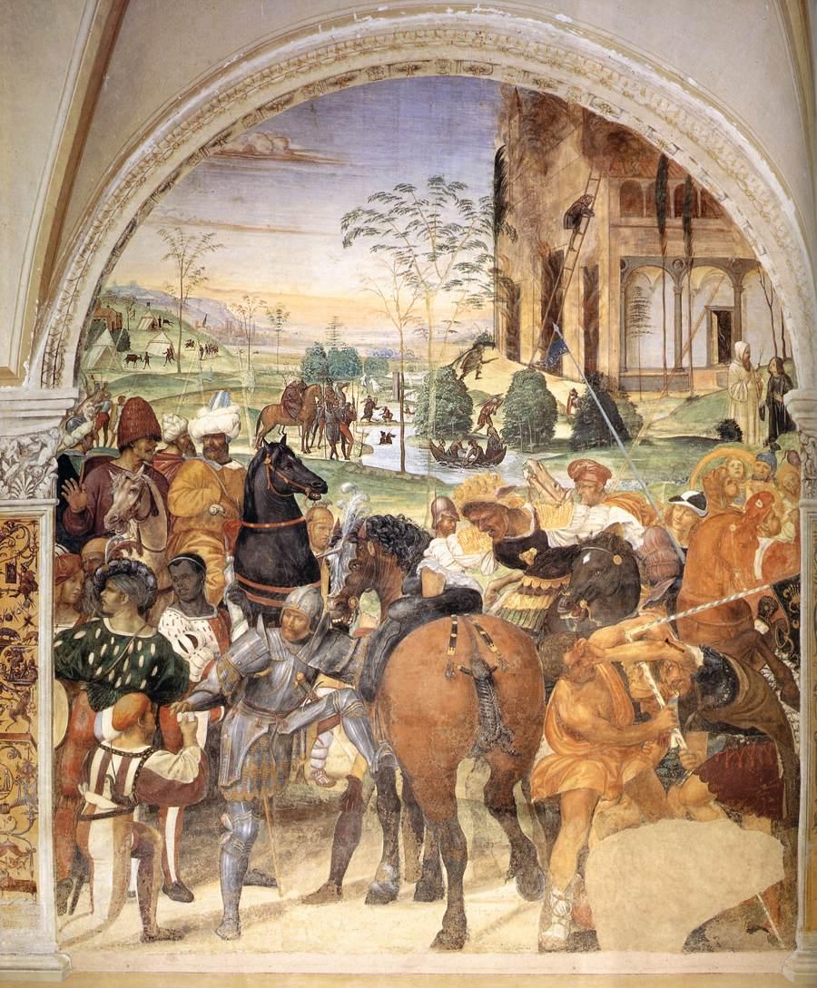 Vie de saint Benoît, scène 30 : Benoît prédit la destruction de Montecassino - Il Sodoma (Giovanni Antonio Bazzi)