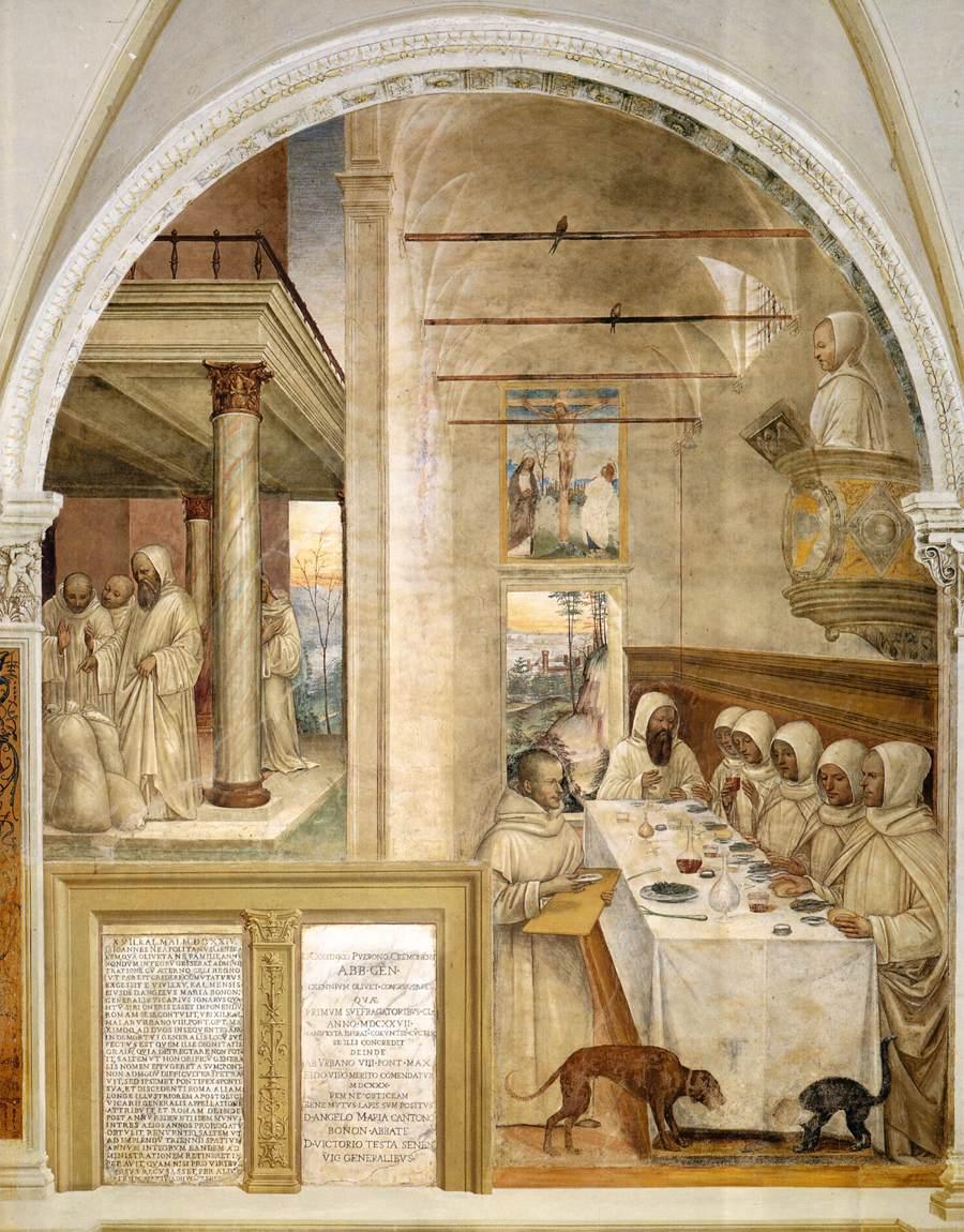 Vie de saint Benoît scène 31: Benoît nourrit le moine - Il Sodoma (Giovanni Antonio Bazzi) - Alpha Reproduction