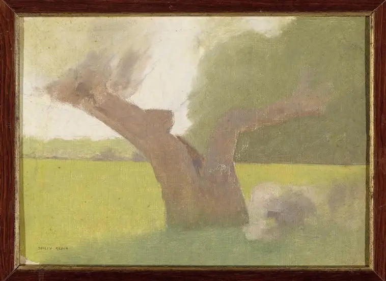 Yaşlı ağaç bir çayırda - Odilon Redon