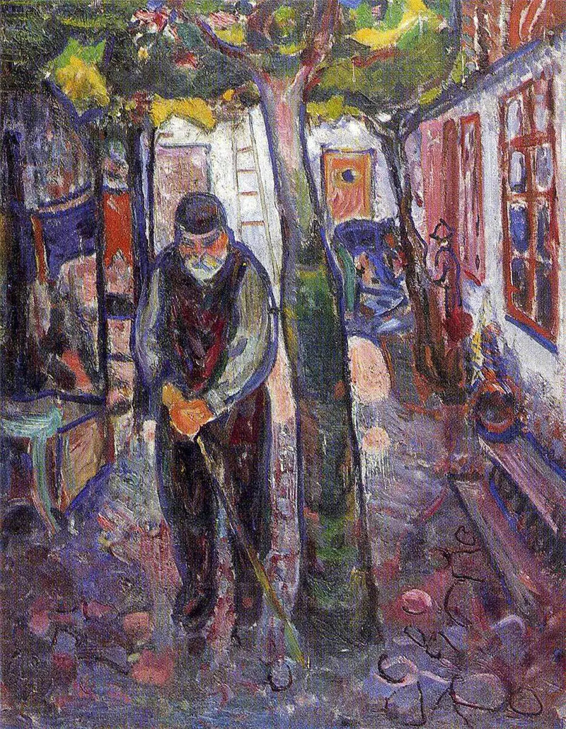 Warnemünde'deki Yaşlı Adam - Edvard Munch