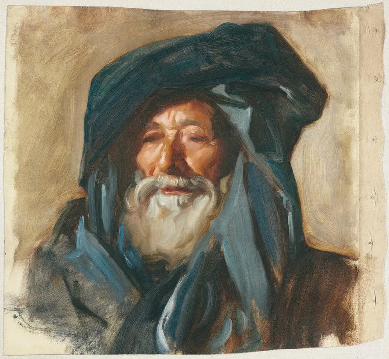 Koyu manto giymiş yaşlı adam - John Singer Sargent