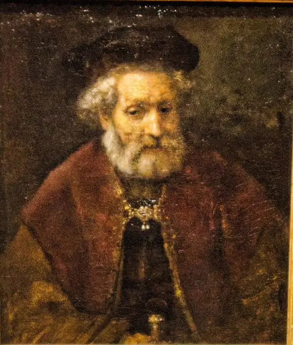 Sakallı yaşlı adam ve bereli - Rembrandt