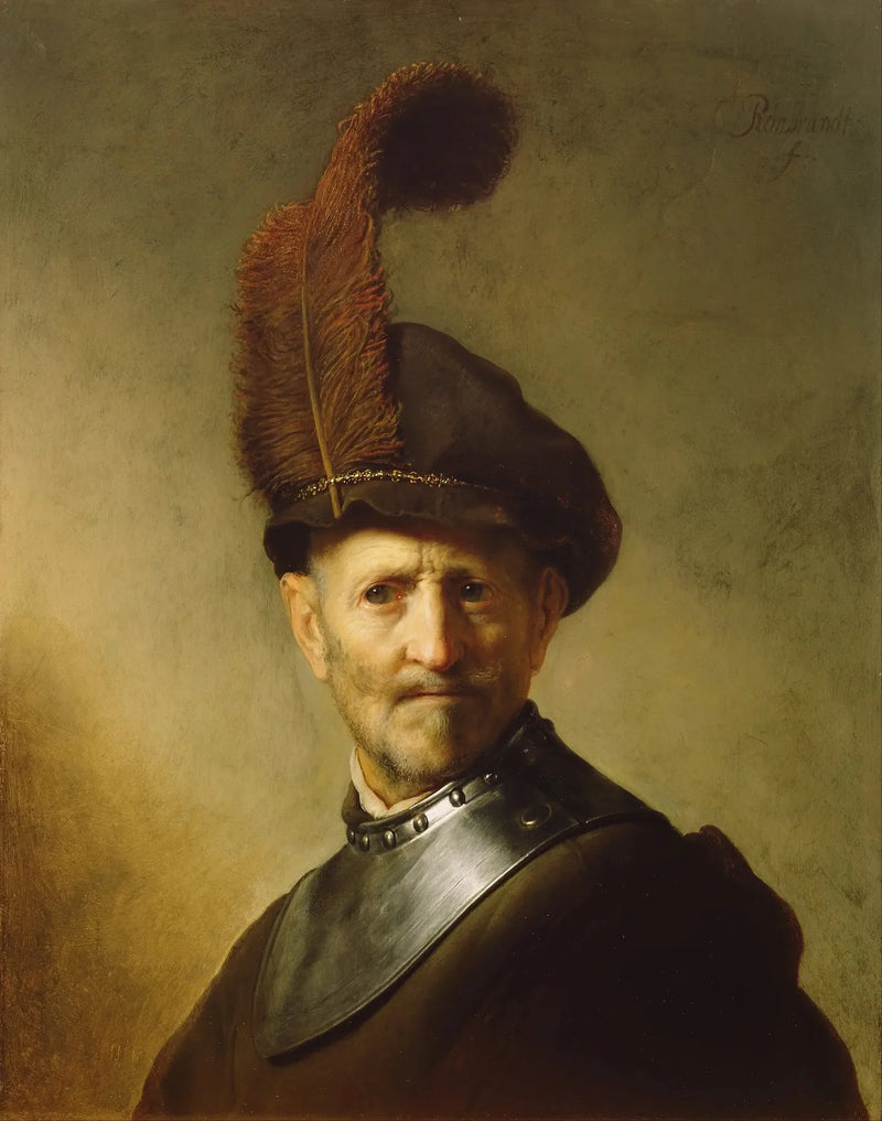 Askeri üniforma giymiş Yaşlı Adam - Rembrandt