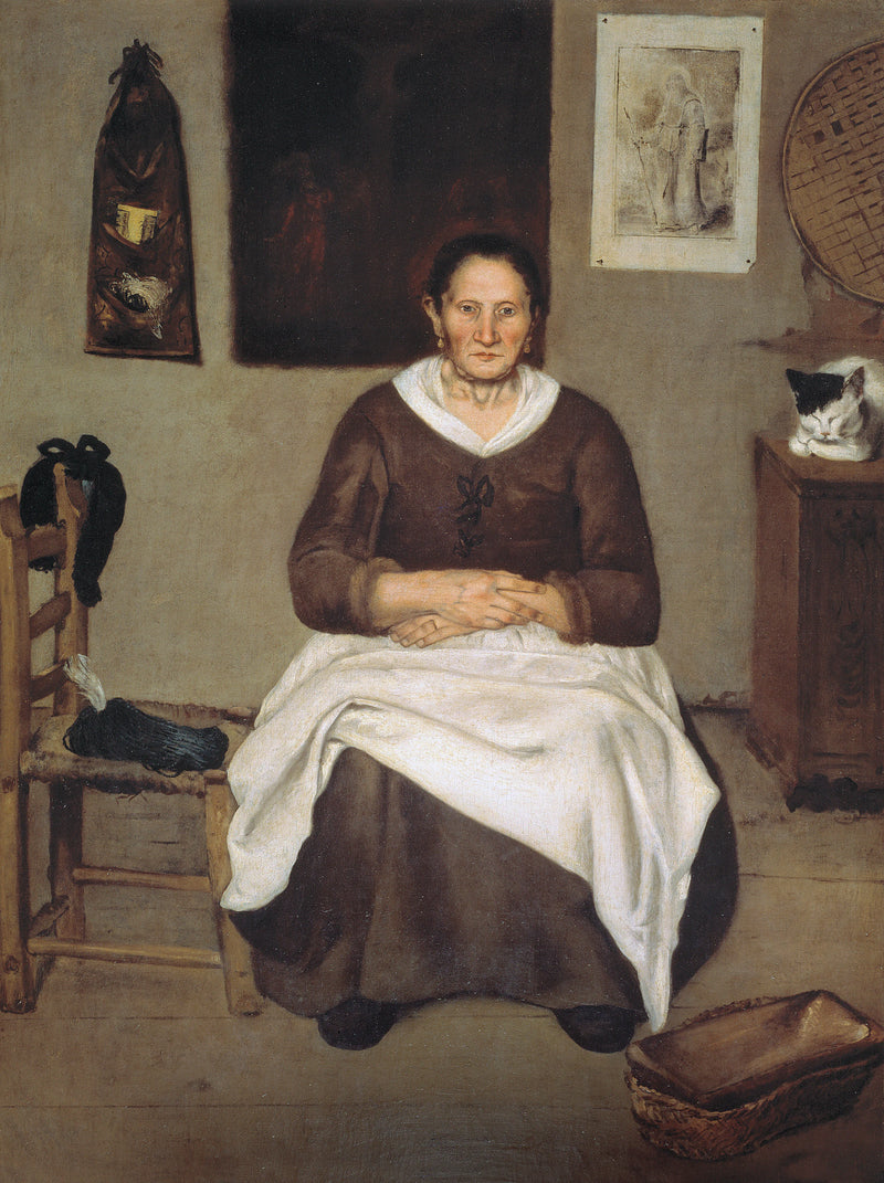 Vieille femme assise - Antonio de Puga