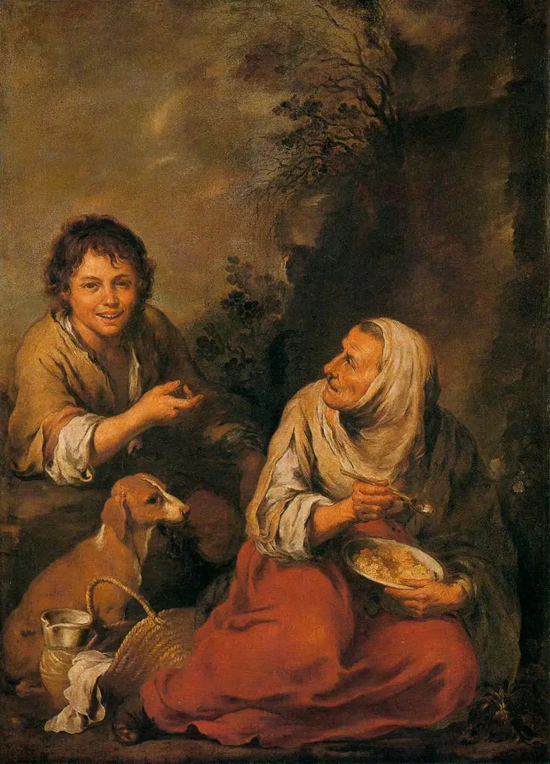 Yaşlı kadın ve çocuk - Bartolomé Esteban Murillo