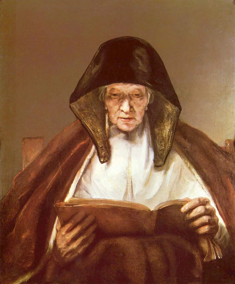 Yaşlı bir kadının okuduğu - Rembrandt