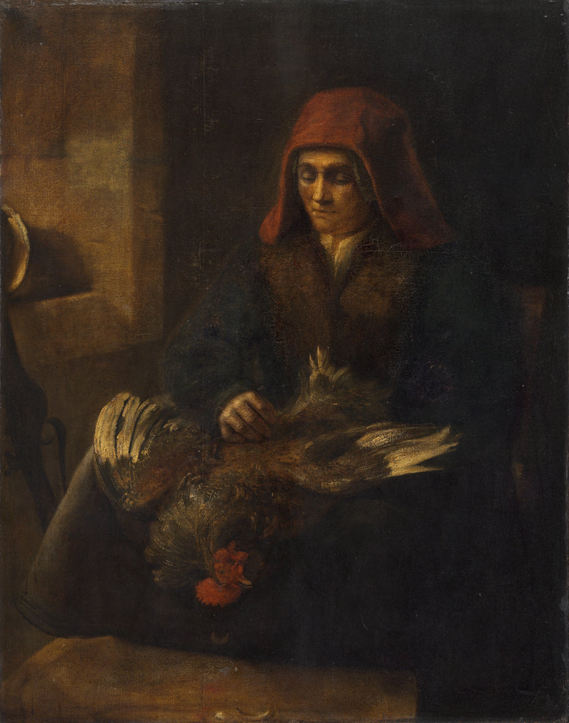 Tavuk tüylerini yolan kadın - Rembrandt