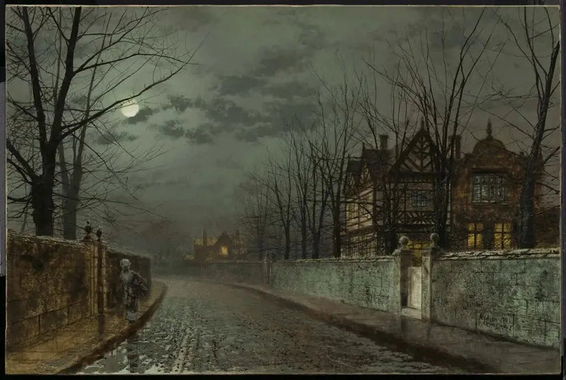 Ay Işığında Eski İngiliz Evi - John Atkinson Grimshaw