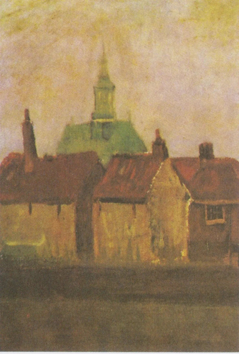 Lahey'deki yeni kilise ve eski evler - Vincent van Gogh
