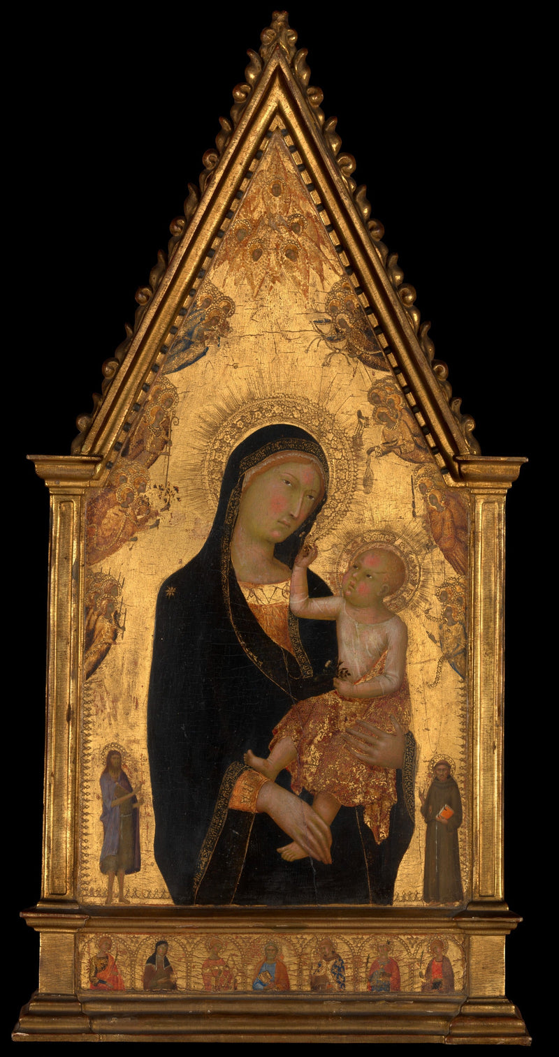 İsa Anası ve Azizler ile Melekler ile Vierge à l'Enfant - Lippo Memmi