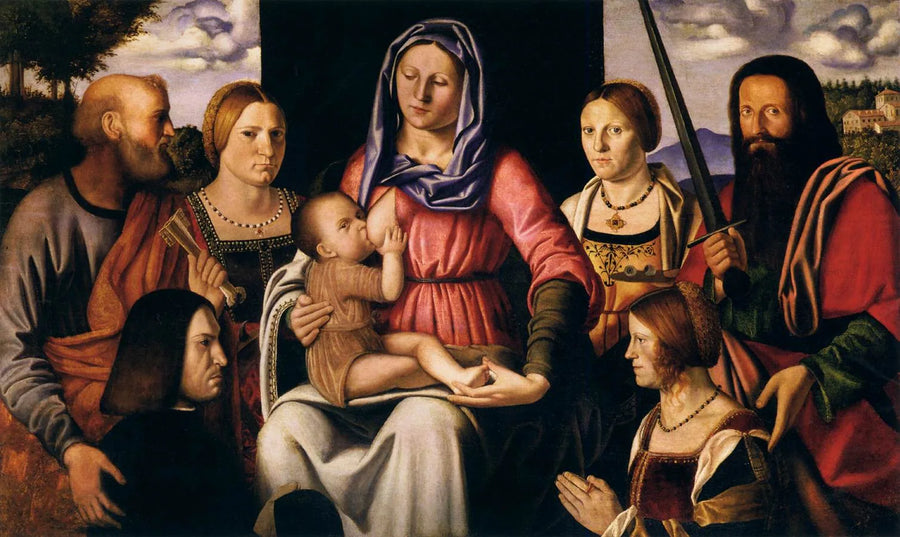 İsa Çocuk ve Azizler ile Bağışçılar - Bernardino Luini