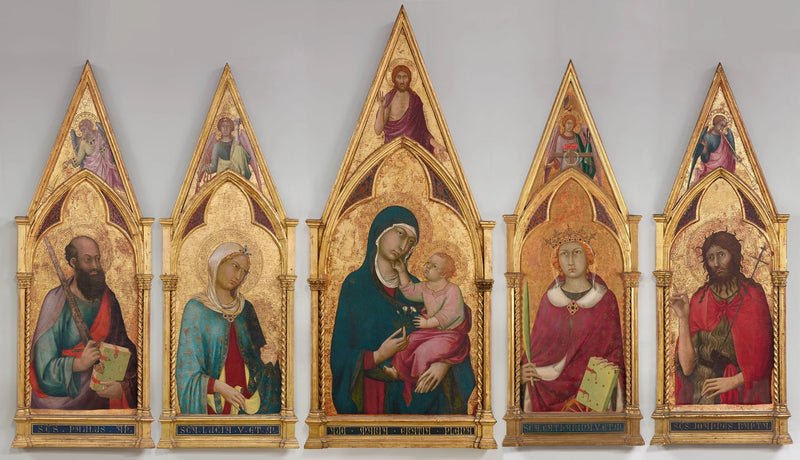 İsa Çocuk ve Azizlerle Vierge - Simone Martini
