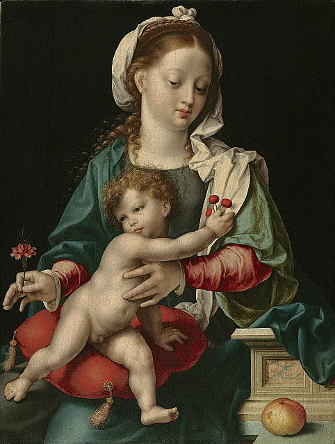 İsa Çocuk ve karanfil ile Meryem Ana - Joos van Cleve