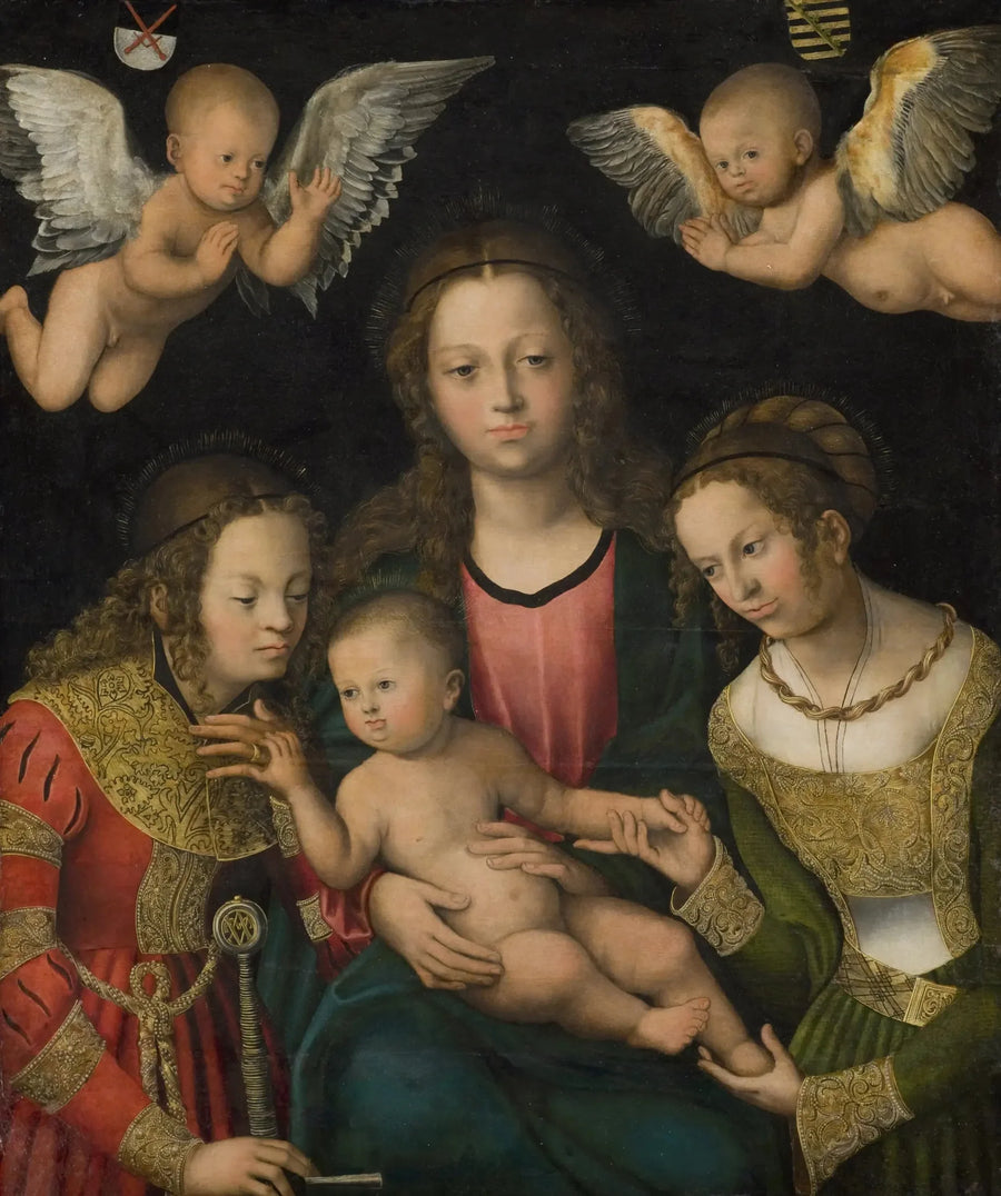 İsa Anası ve Aziz Catherine ile Barbara - Lucas Cranach the Elder