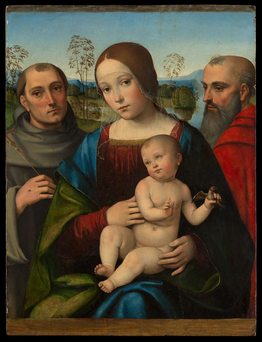 İsa Anası ve Azizler Fransis and Jerome ile - Francesco Francia
