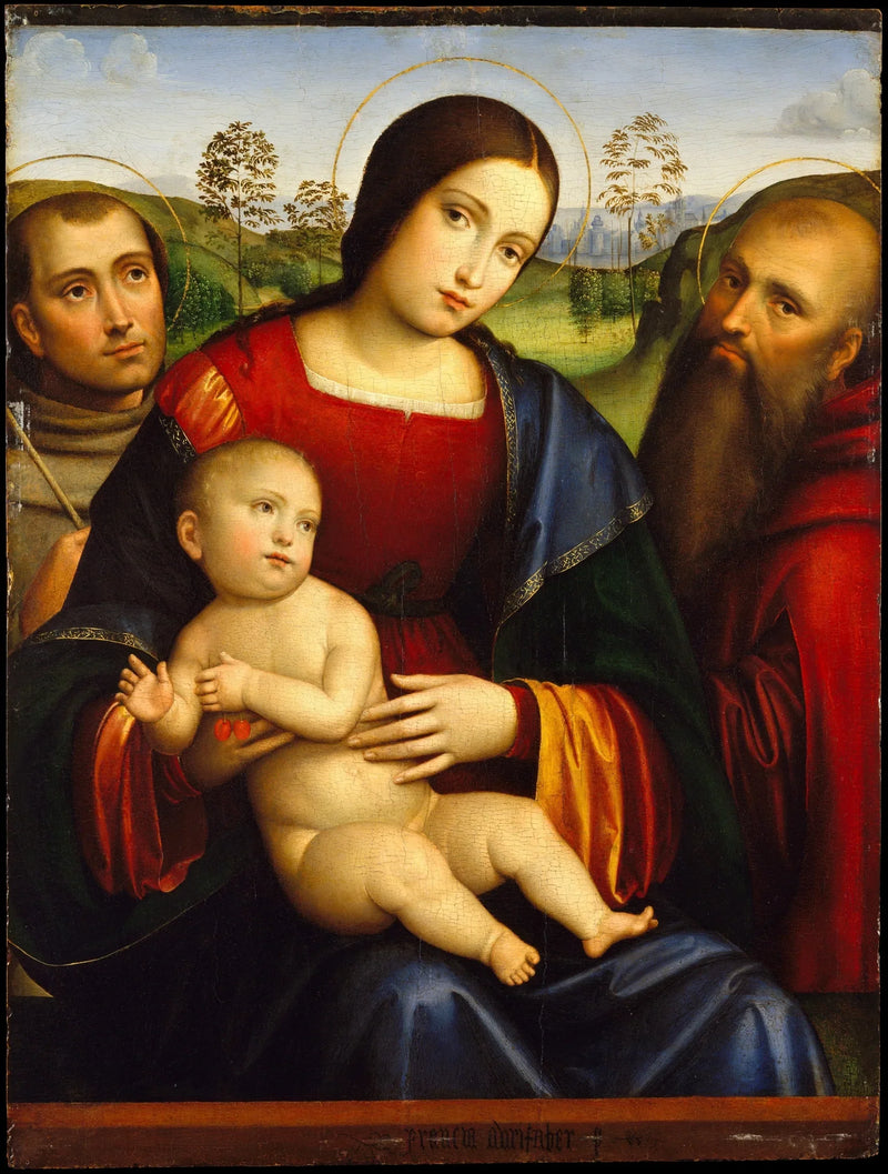 İsa Anası ve Azizler Fransis and Jerome ile - Francesco Francia