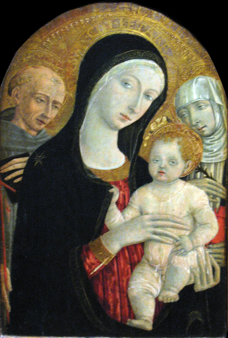 İsa Anası ve Aziz Fransis ve Aziz Catherine Sienna ile - Matteo di Giovanni