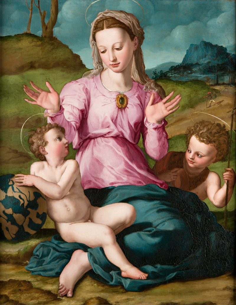 İsa Çocuk ve Vaftizci Yahya ile Bakire - Bronzino