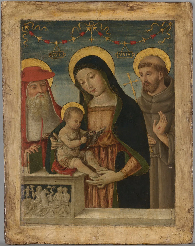 İsa Çocuk ve Aziz Jerome ile Aziz Francis of Assisi ile - Pinturicchio