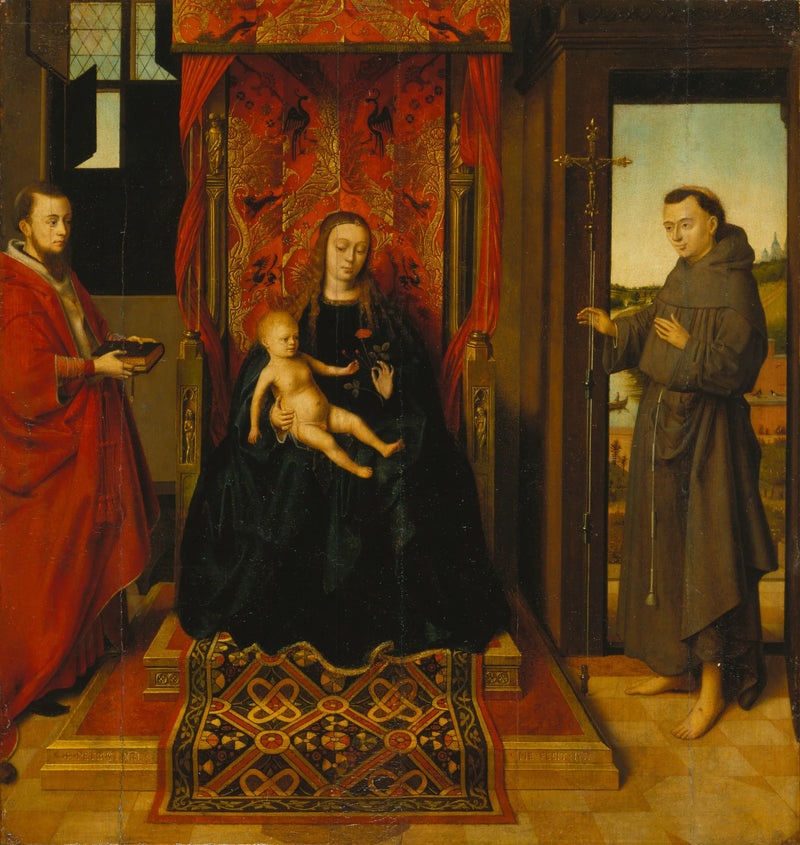 İsa Anası, Aziz Jerome ve Aziz François ile - Petrus Christus