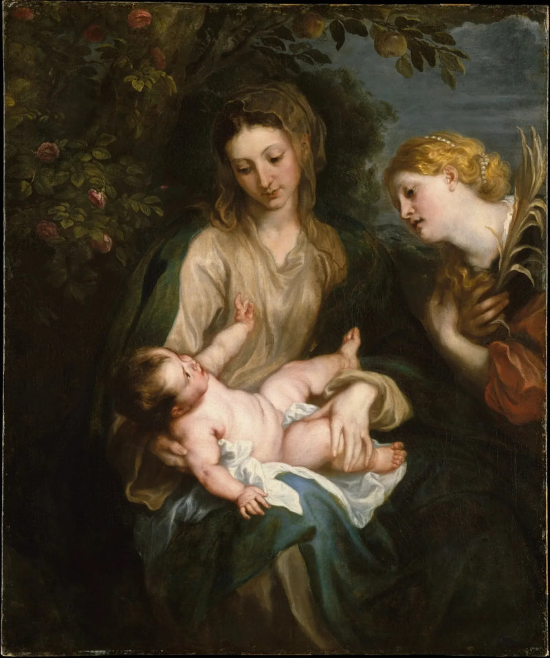 İsa Anası ve Aziz Catherine Aleksandriyeli - Antoine van Dyck