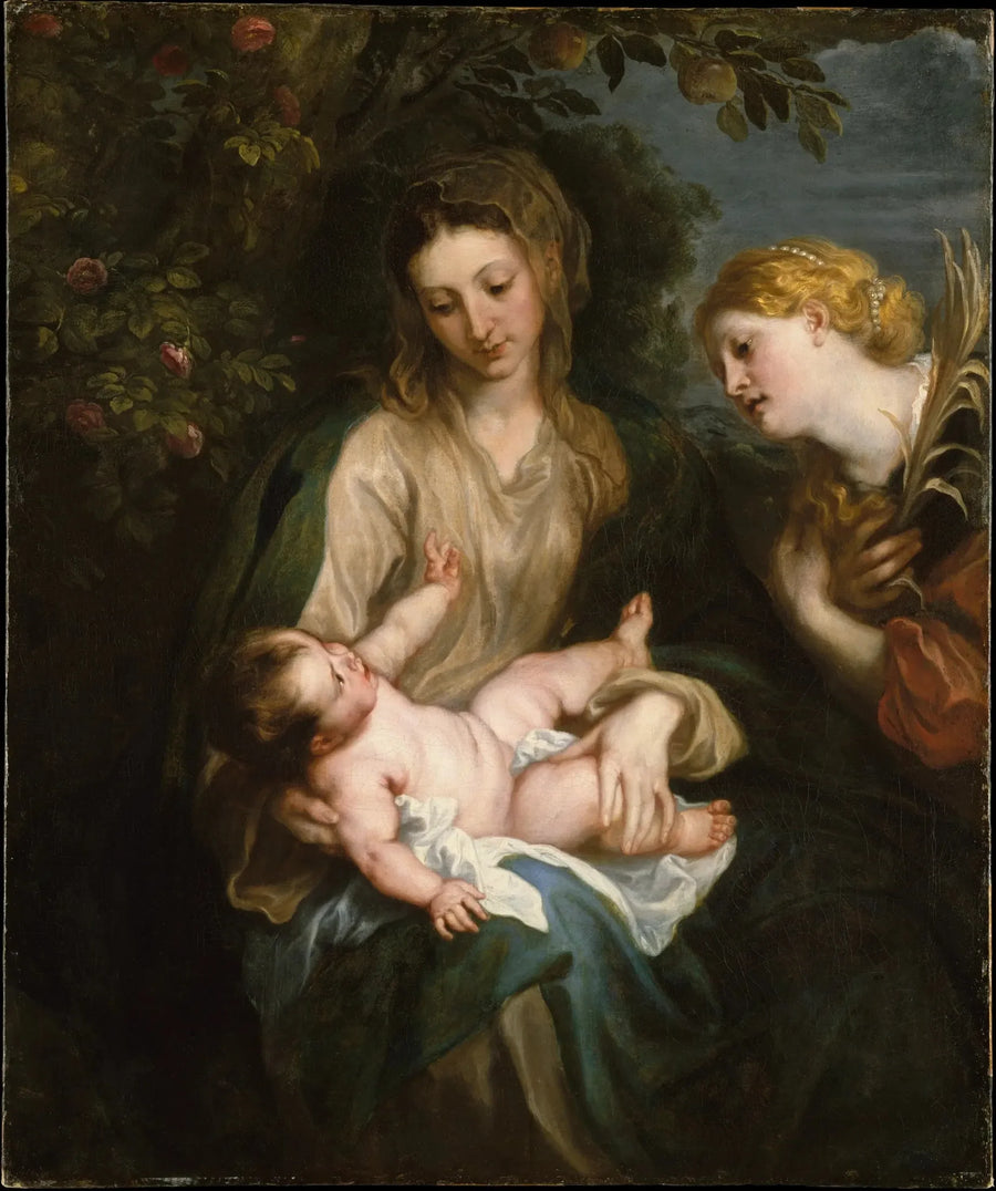 İsa Anası ve Aziz Catherine Aleksandriyeli - Antoine van Dyck