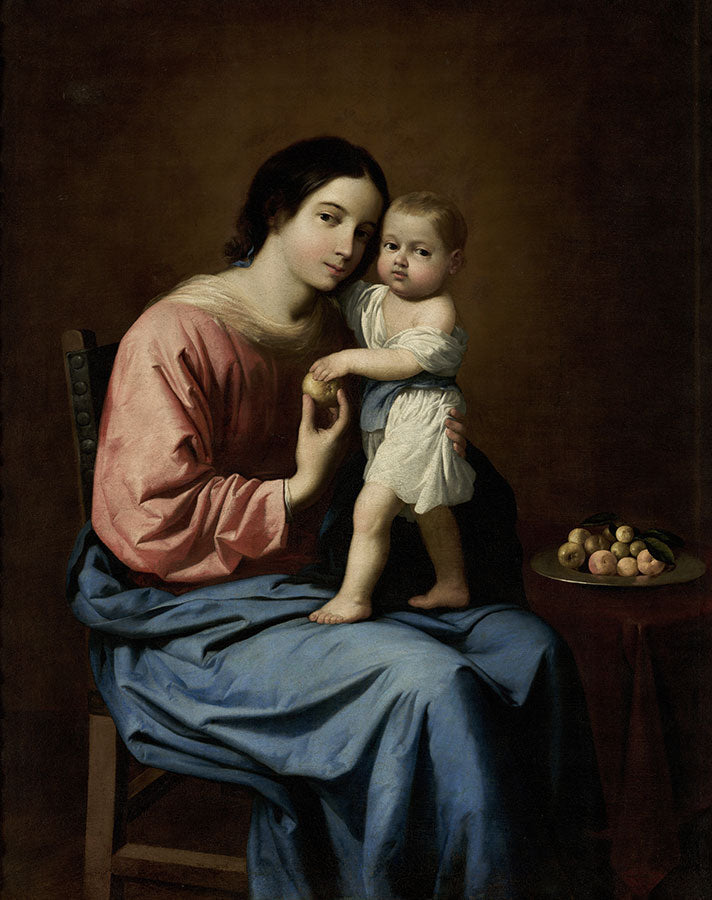 İsa Çocukluğuyla Bakire ve Meyve Tabağı - Francisco de Zurbarán
