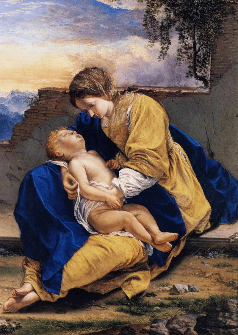 İsa Çocukluğuyla Bakımlı Peyzaj İçinde - Orazio Gentileschi
