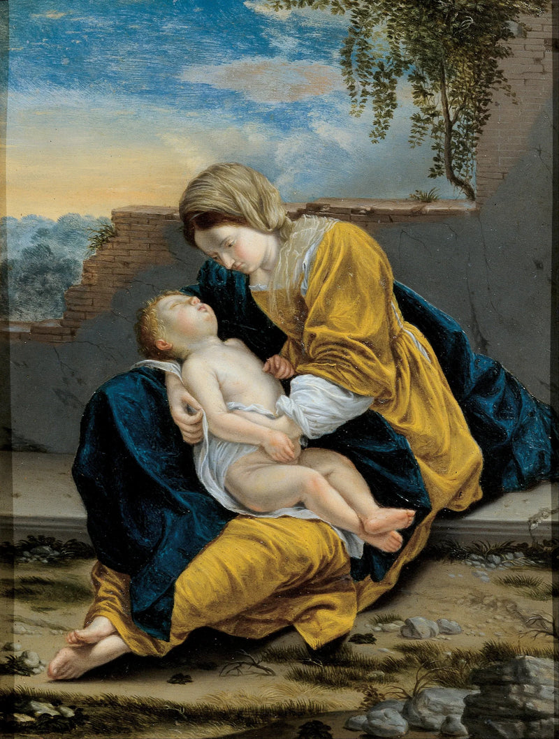 İsa Çocukluğuyla Bakımlı Bir Manzara İçinde - Orazio Gentileschi