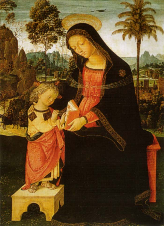 İsa Çocuk Yazarken Vierge - Pinturicchio