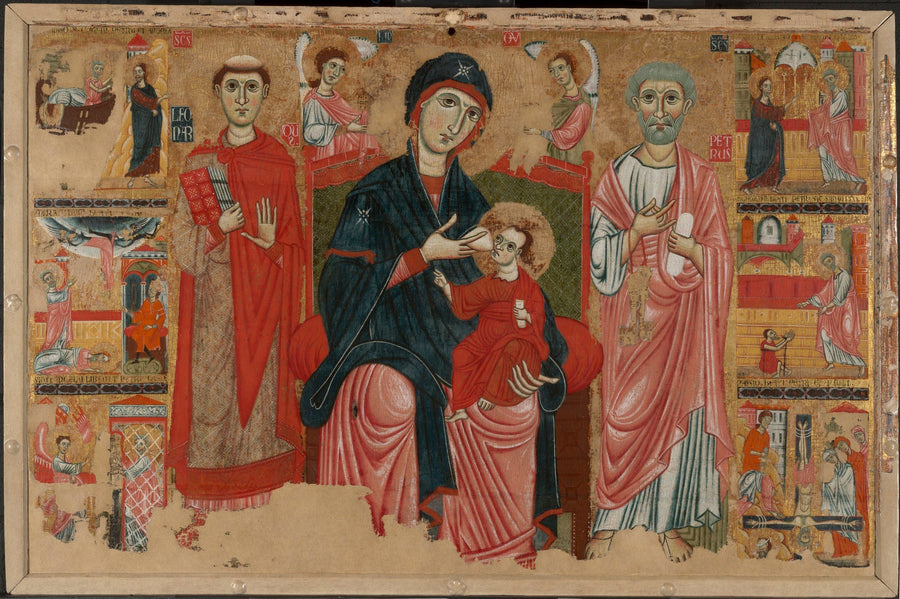 İsa Anası Majestesiyle, Aziz Leonard ve Aziz Petrus ile Aziz Petrus'un hayatından sahneler - Magdalene Ustası