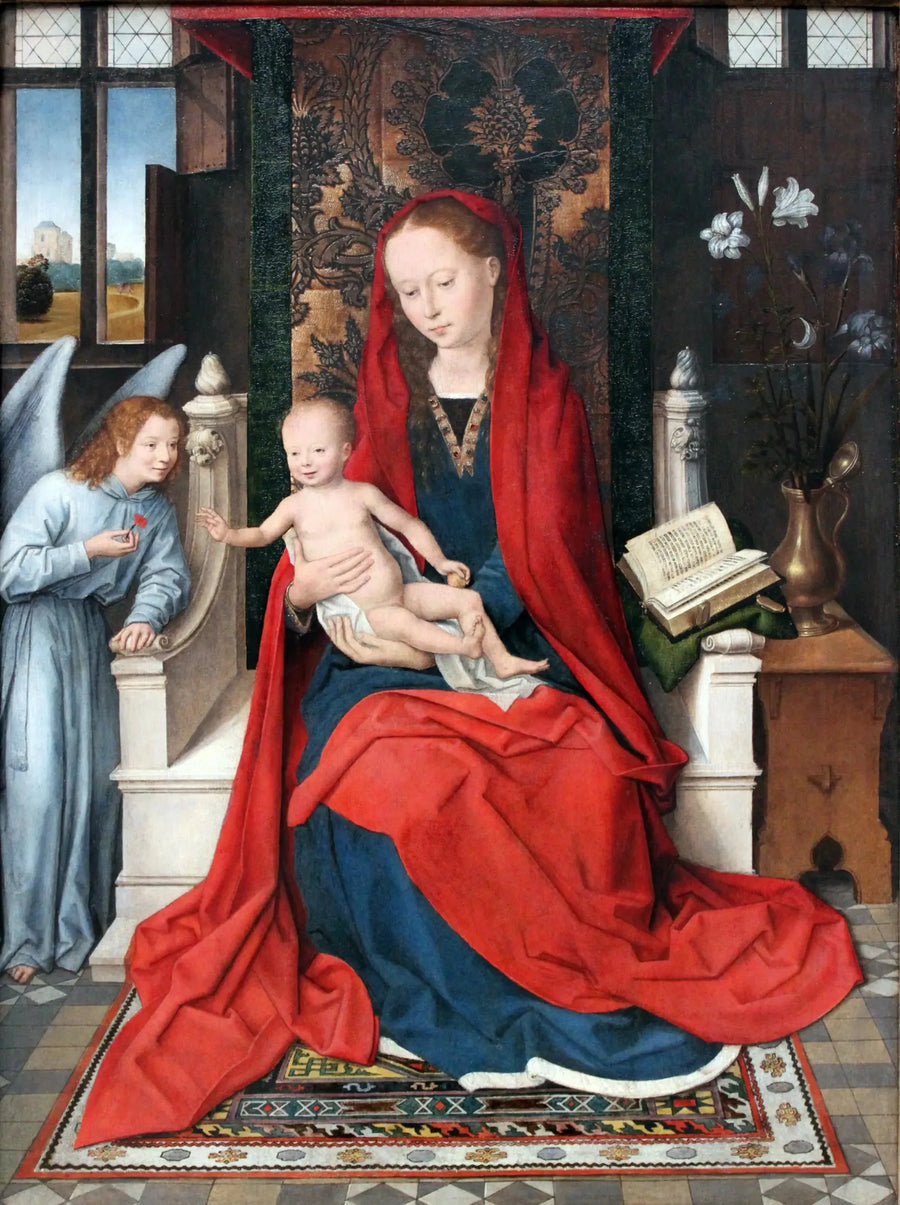 İsa Çocuk ve Melekli Tahtta Bakire - Hans Memling