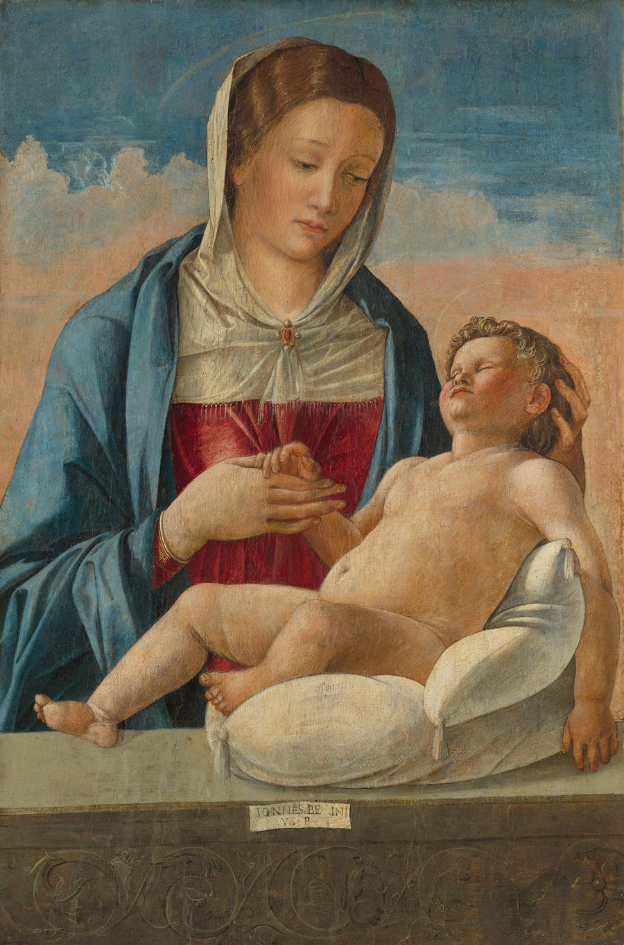 Uyuyan Meryem Ana ve Çocuk, Bir Parapet Üzerinde - Giovanni Bellini