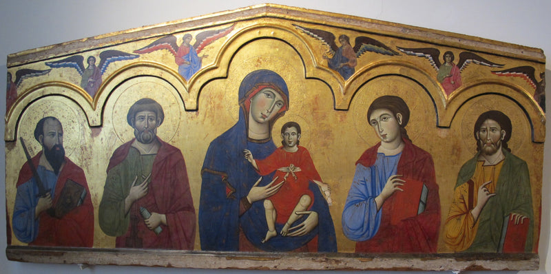 İsa Çocuk ve Dört Azizin Etrafında - Guido da Siena