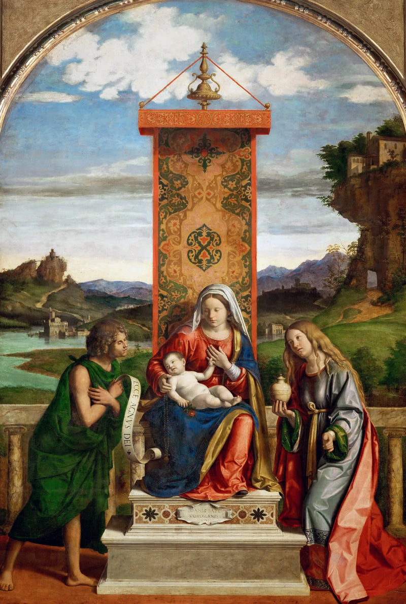 İsa Çocuk ve Çevresinde Vaftizci Yahya ile Meryem-Magdalena - Cima da Conegliano
