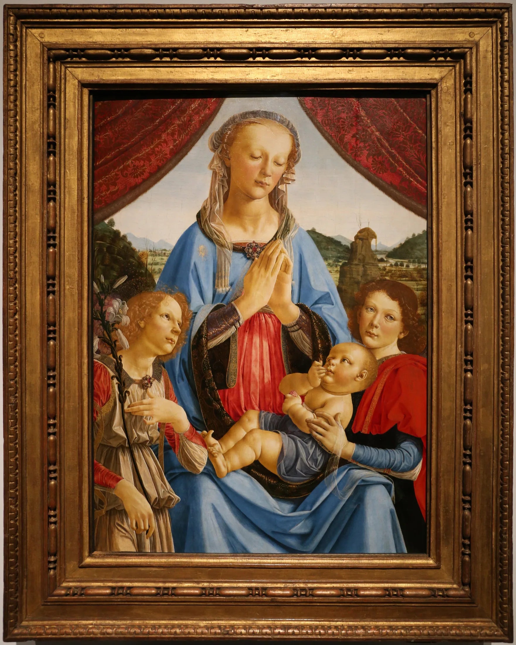 Vierge à l'Enfant et deux anges - Andrea del Verrocchio image 1 tableau peint à l’huile sur toile