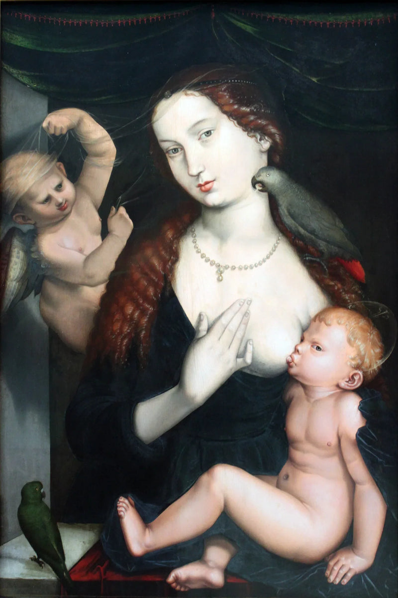 İsa ve Güvercinler ile Meryem Ana - Hans Baldung Grien