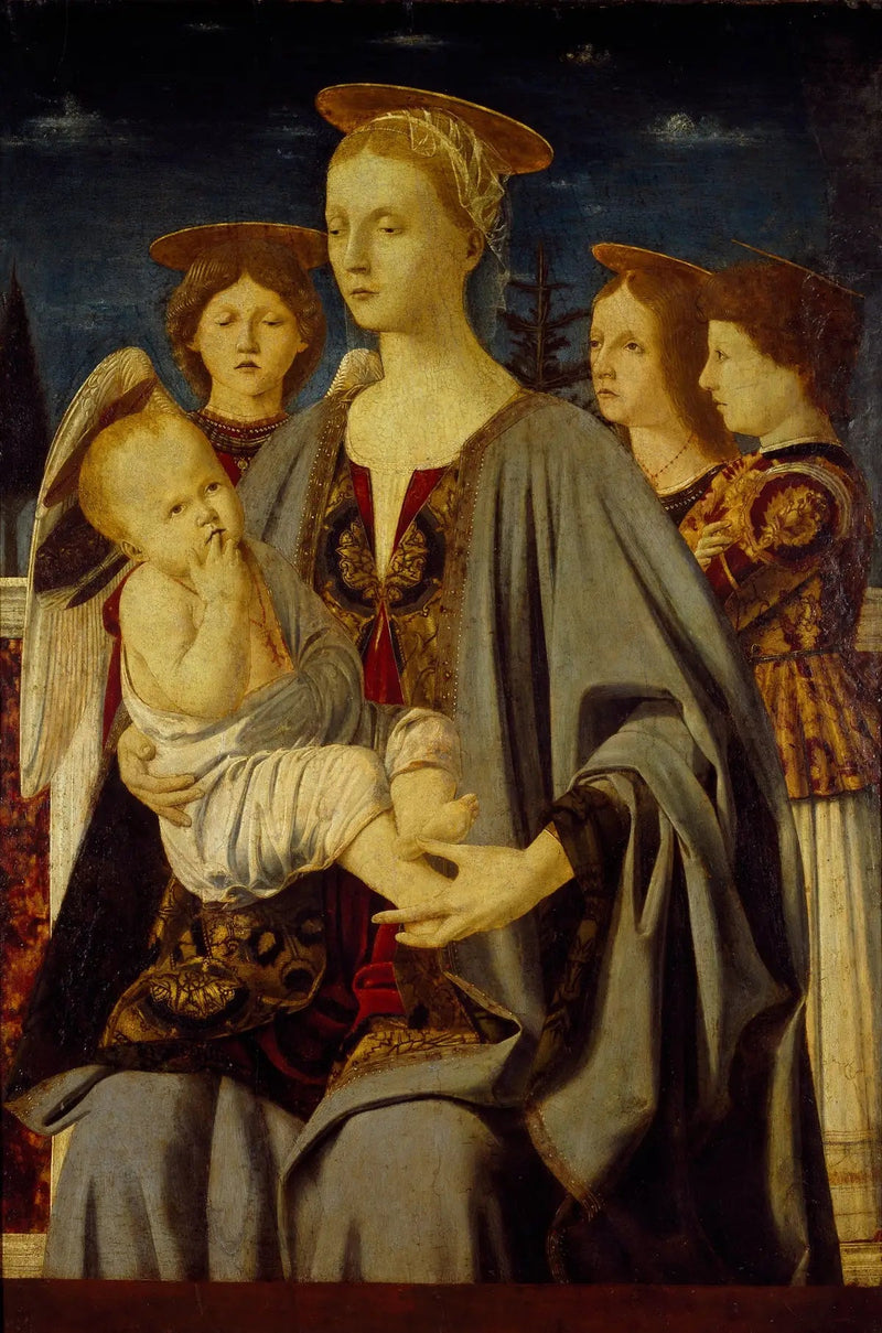 İsa ve Üç Melekli Bakire - Piero della Francesca