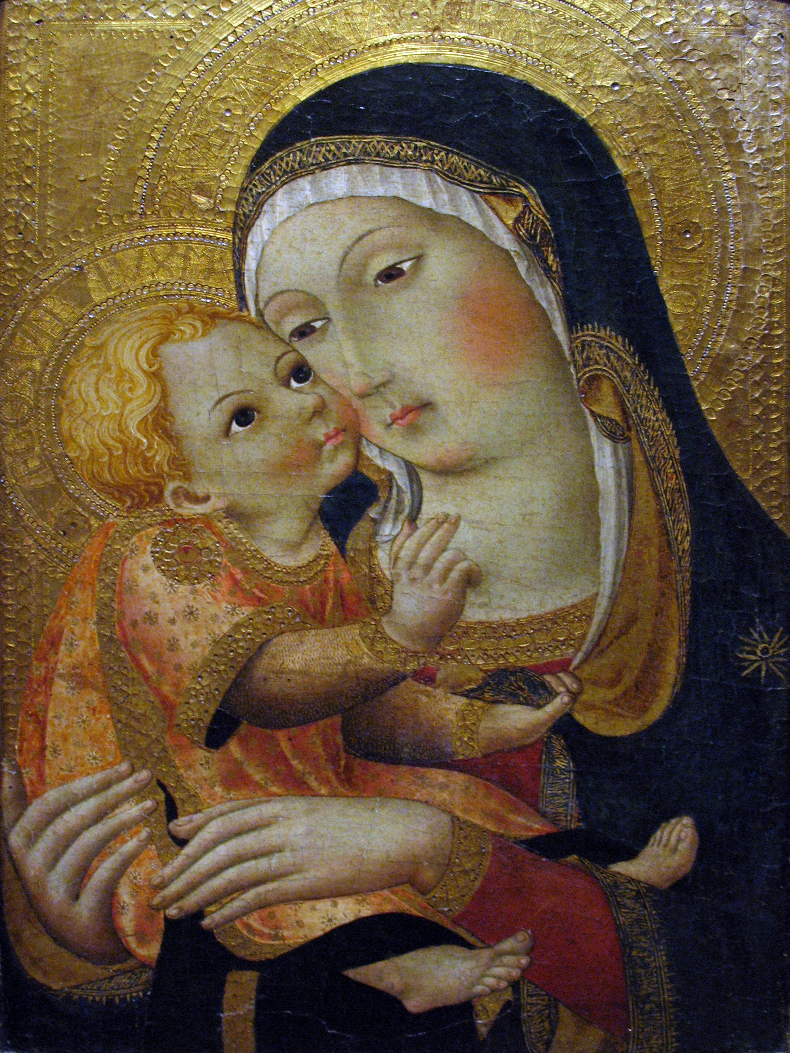 Vierge à l'Enfant - Master of the Osservanza image 1 copie peinte à la main à l’huile