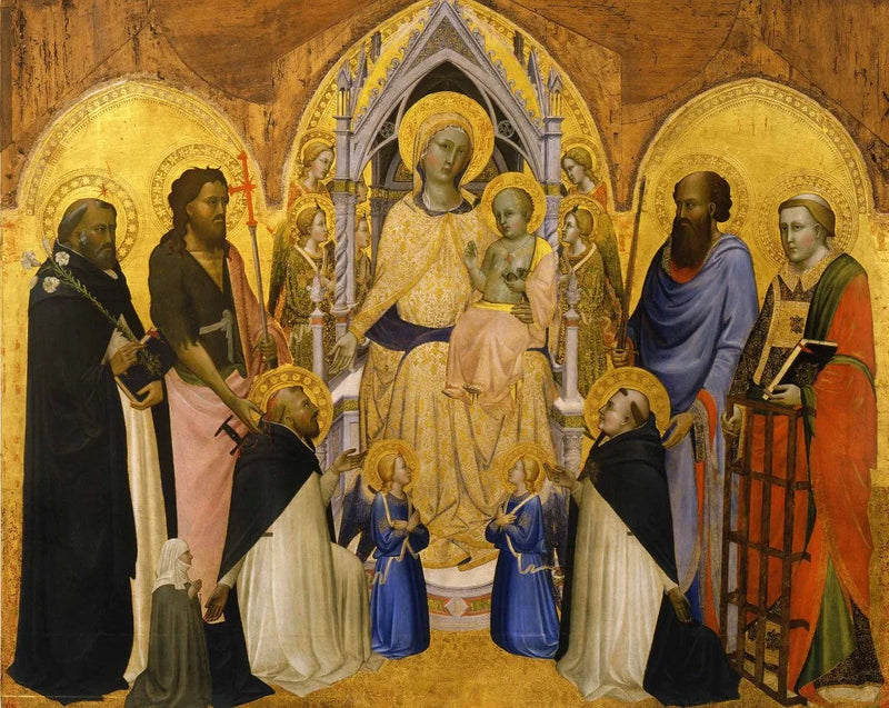 İsa Çocukla Tahtta Oturan ve Azizlerle - Agnolo Gaddi